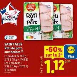 Lidl SAINT ALBY Rôti de porc aux herbes offre
