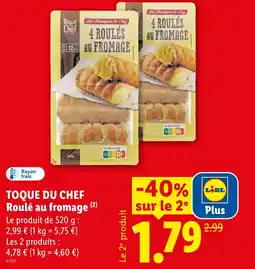 Lidl TOQUE DU CHEF Roulé au fromage offre