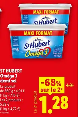 Lidl St hubert oméga 3 demi sel offre