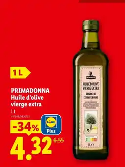 Lidl Primadonna huile d'olive vierge extra offre