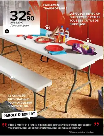 Carrefour Market Table multi-fonction pliable offre