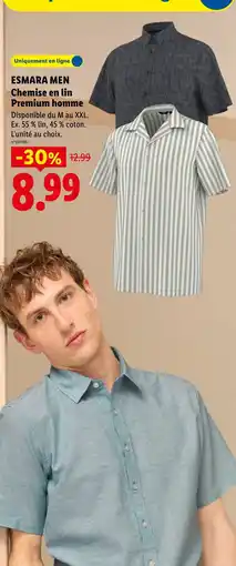 Lidl ESMARA MEN Chemise en lin Premium homme offre