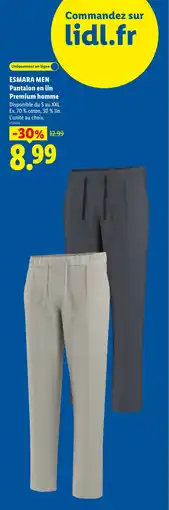 Lidl ESMARA MEN Pantalon en lin Premium homme offre