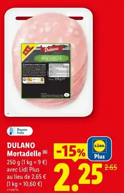 Lidl Dulano mortadelle offre