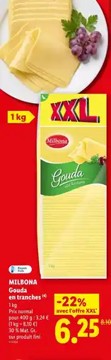 Lidl Milbona gouda en tranches offre
