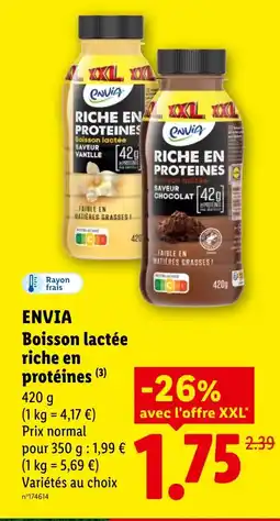 Lidl Envia boisson lactée riche en protéines offre