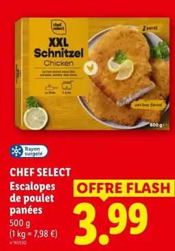 Lidl Chef select escalopes de poulet panées offre