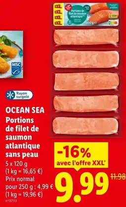 Lidl Ocean sea portions de filet de saumon atlantique sans peau offre