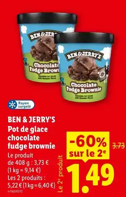Lidl Ben & jerry's pot de glace chocolate fudge brownie offre