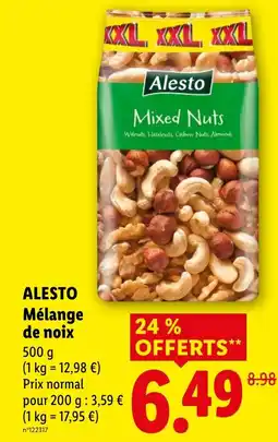 Lidl Alesto mélange de noix offre