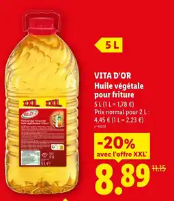 Lidl Vita d'or huile végétale pour friture offre
