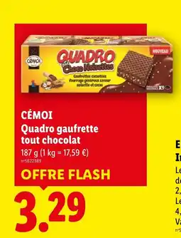 Lidl Cémoi quadro gaufrette tout chocolat offre