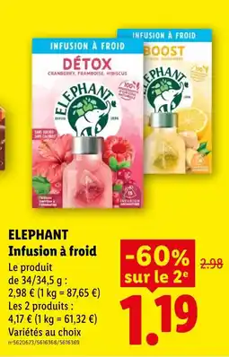 Lidl Elephant infusion à froid offre