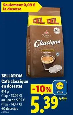 Lidl Bellarom café classique en dosettes offre