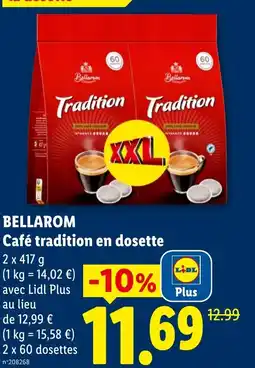 Lidl Bellarom café tradition en dosette offre