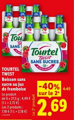 Lidl TOURTEL TWIST Boisson sans sucre au jus de framboise offre