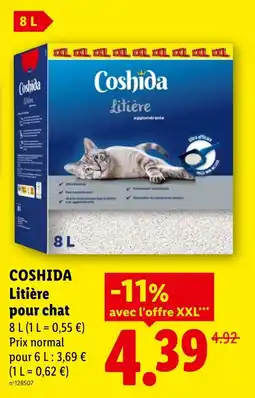 Lidl Coshida litière pour chat offre