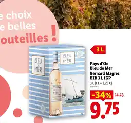 Lidl Pays d'oc bleu de mer bernard magrez bib 3 l igp offre