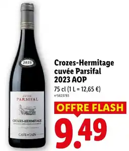 Lidl Crozes-hermitage cuvée parsifal 2023 aop offre