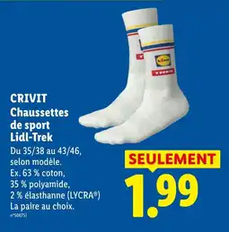 Lidl Crivit chaussettes de sport lidl-trek offre