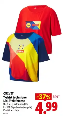 Lidl Crivit t-shirt technique lidl trek femme offre