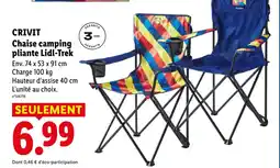Lidl Crivit chaise camping pliante lidl-trek offre
