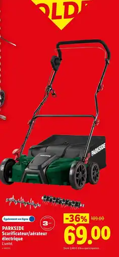 Lidl PARKSIDE Scarificateur,aérateur électrique offre
