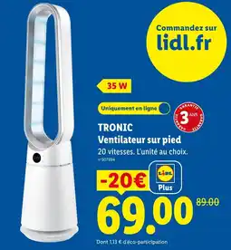 Lidl Tronic ventilateur sur pied offre