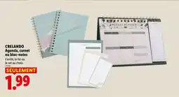 Lidl Crelando agenda, carnet ou bloc-notes offre