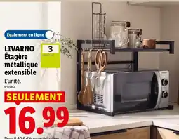 Lidl Livarno étagère métallique extensible offre