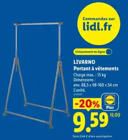 Lidl Livarno portant à vêtements offre