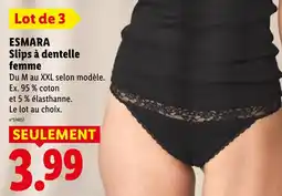 Lidl Esmara slips à dentelle femme offre