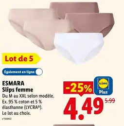 Lidl ESMARA Slips femme offre