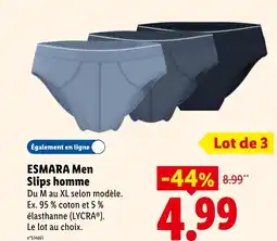 Lidl Esmara men slips homme offre