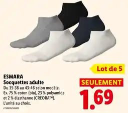 Lidl Esmara socquettes adulte offre