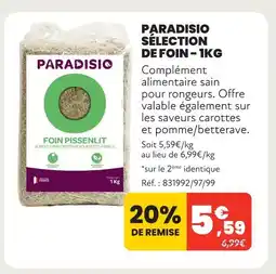 Animalis Paradisio sélection de foin - 1kg offre
