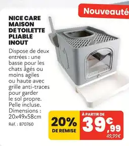 Animalis Nice care maison de toilette pliable inout offre