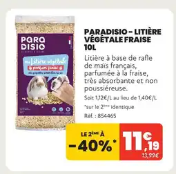 Animalis Paradisio litière végétale fraise 10l offre