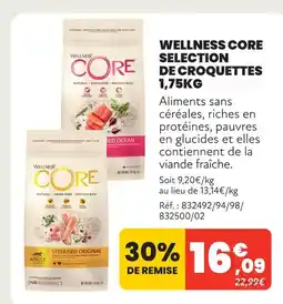 Animalis Wellness core selection de croquettes 1,75kg offre