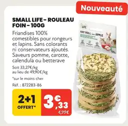 Animalis Small life rouleau foin - 100g offre