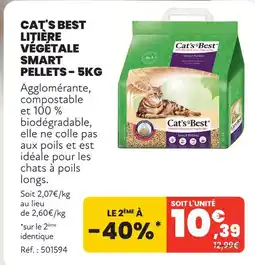 Animalis Cat's best litière végétale smart pellets - 5kg offre
