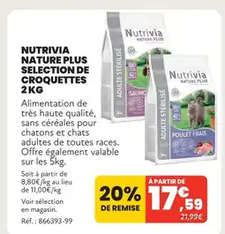 Animalis Nutrivia nature plus selection de croquettes 2 kg offre