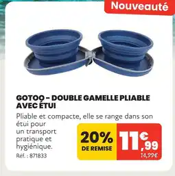Animalis Gotoo double gamelle pliable avec étui offre