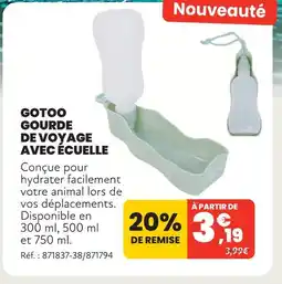 Animalis Gotoo gourde de voyage avec écuelle offre