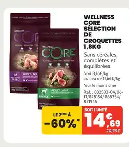 Animalis Wellness core sélection de croquettes 1,8kg offre