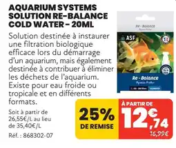 Animalis Aquarium systems solution re-balance cold water - 20ml offre