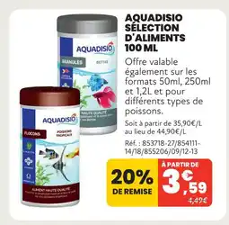 Animalis Aquadisio sélection d'aliments 100 ml offre
