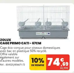 Animalis Zolux cage primo cati - 67cm offre