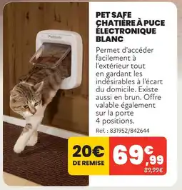 Animalis Pet safe chatière à puce électronique blanc offre