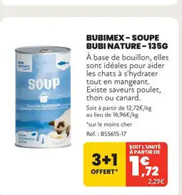 Animalis Bubimex soupe bubi nature - 135g offre
